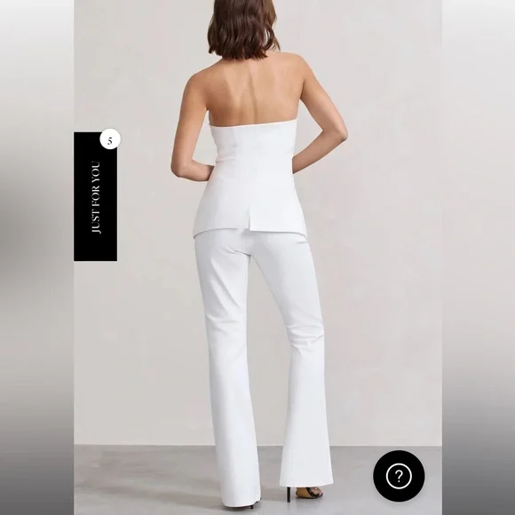 NEW Club L London Matching set - white strapless tailored top and trousers - Picture 7 of 7